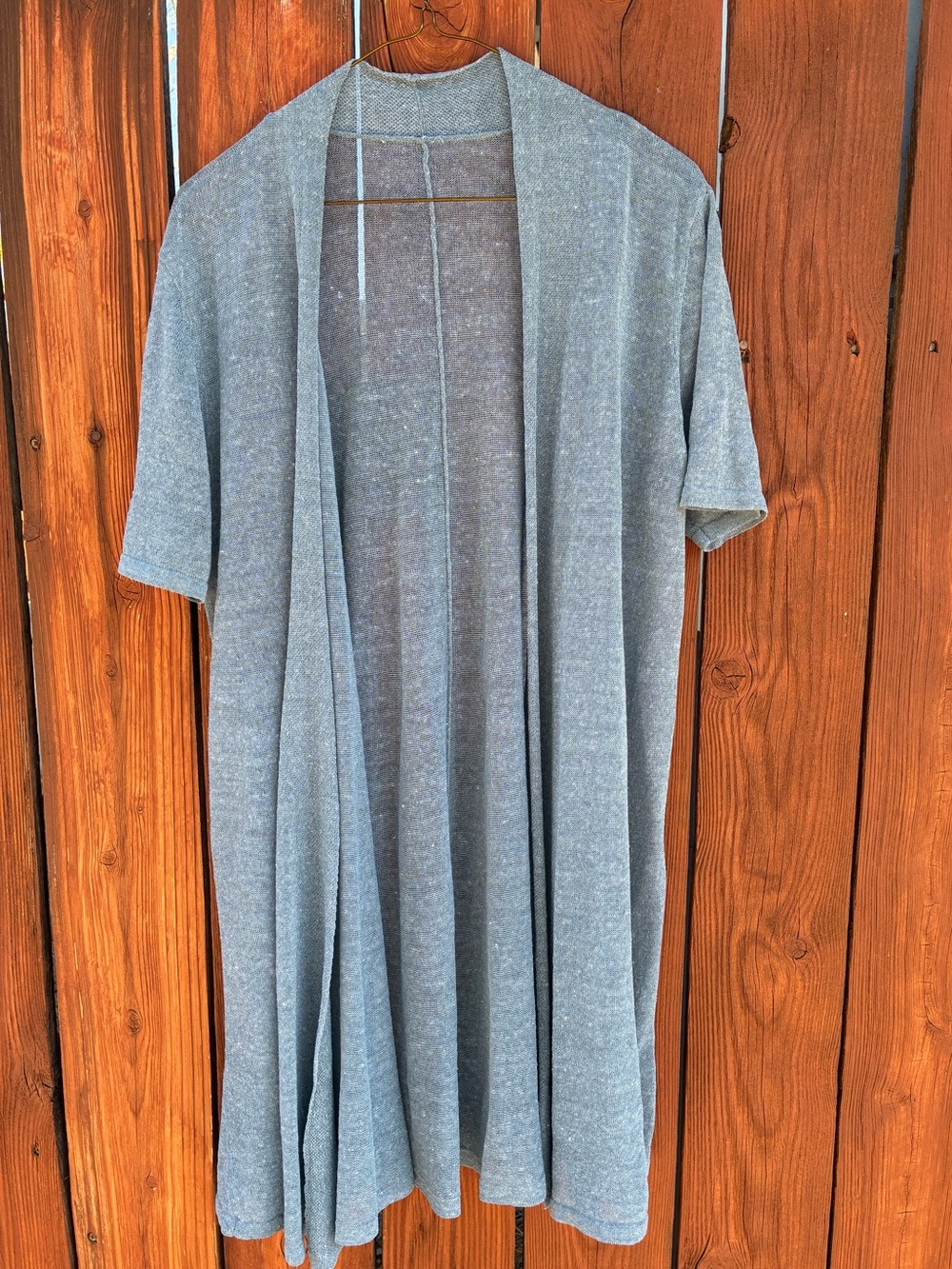 Lightweight Silver Blue Open Front Duster Cardigan